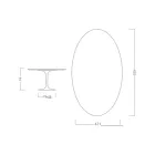 Eero Saarinen Tulpentafel H 74 Ovaal in Moonè Keramiek Gemaakt in Italië - Scharlakenrood Viadurini