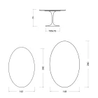 Tulpentafel Eero Saarinen H 74 Ovaal Keramiek Morpheus Gemaakt in Italië - Scharlakenrood Viadurini