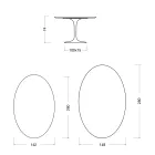 Tulpentafel Eero Saarinen H 74 Ovaal in Keramiek Rem Gemaakt in Italië - Scharlakenrood Viadurini