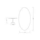 Eero Saarinen Tulpentafel H 74 Ovaal in Salina Keramiek Gemaakt in Italië - Scharlakenrood Viadurini