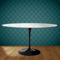 Eero Saarinen Tulpentafel H 74 Ovaal in Salina Keramiek Gemaakt in Italië - Scharlakenrood