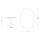 Eero Saarinen Tulpentafel H 74 Ovaal in Somnia Keramiek Gemaakt in Italië - Scharlakenrood Viadurini