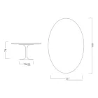 Eero Saarinen Tulpentafel H 74 Ovaal in Somnia Keramiek Gemaakt in Italië - Scharlakenrood Viadurini