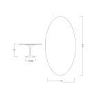 Eero Saarinen Tulip Tafel H 74 Ovaal in Zwart Marquinia Marmer Made in Italy - Scarlet Viadurini