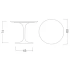 Eero Saarinen Tulpentafel H 74 Rond in Keramiek Domoos Gemaakt in Italië - Scharlakenrood Viadurini