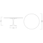 Eero Saarinen Tulpentafel H 74 Rond in Keramiek Domoos Gemaakt in Italië - Scharlakenrood Viadurini
