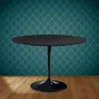Eero Saarinen Tulpentafel H 74 Rond in Keramiek Domoos Gemaakt in Italië - Scharlakenrood Viadurini