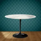 Eero Saarinen Tulp Tafel H 74 Rond in Glanzend Keramiek Gemaakt in Italië - Scharlakenrood Viadurini