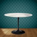 Eero Saarinen Tulp Tafel H 74 Rond in Glanzend Keramiek Gemaakt in Italië - Scharlakenrood