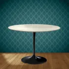 Eero Saarinen Tulpentafel H 74 Rond in Marmorio Keramiek Gemaakt in Italië - Scharlakenrood Viadurini