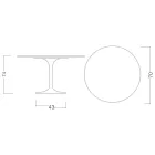 Eero Saarinen Tulpentafel H 74 Rond in Somnia Keramiek Gemaakt in Italië - Scharlakenrood Viadurini