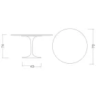 Eero Saarinen H 74 Ronde Tulptafel in Wit Vloeibaar Laminaat Gemaakt in Italië - Scarlet Viadurini