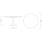 Eero Saarinen H 74 Ronde Tulptafel in Zwart Vloeibaar Laminaat Gemaakt in Italië - Scarlet Viadurini