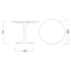 Tulp Tafel Eero Saarinen H 74 Rond in Arabescato Marmer Made in Italy - Scarlet Viadurini