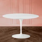 Tulp Tafel Eero Sarinen H 73 met Wit Vloeibaar Laminaat MDF Top - Scarlet Viadurini