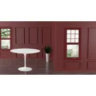 Tulp Tafel Eero Sarinen H 73 met Wit Vloeibaar Laminaat MDF Top - Scarlet Viadurini