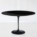 Tulip Eero Saarinen H 73 ovale tafel in zwart vloeibaar laminaat Made in Italy - Scarlet