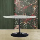 Tulip Tafel Saarinen H 73 Ovaal in Carrara Marmer Statuarietto Made in Italy - Scarlet Viadurini