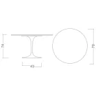 Tulp Tafel Saarinen H 73 Rond in Keramiek Absoluut Wit Made in Italy - Scarlet Viadurini