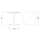 Tulp Tafel Saarinen H 73 Rond in Keramiek Calacatta Michelangelo - Scharlaken Viadurini