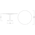 Tulp Tafel Saarinen H 73 Rond Keramiek Onzichtbaar Select Gemaakt in Italië - Scharlaken Viadurini