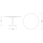 Tulp Tafel Saarinen H 73 Rond in Keramiek Marquinia Made in Italy - Scharlaken Viadurini