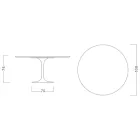 Tulp Tafel Saarinen H 73 Rond in Zwart Keramiek Zacht Made in Italy - Scarlet Viadurini