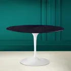 Tulp Tafel Saarinen H 73 Rond Keramiek Noir Laurent Made in Italy - Scharlaken Viadurini