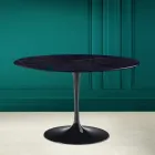 Tulp Tafel Saarinen H 73 Rond Keramiek Noir Laurent Made in Italy - Scharlaken Viadurini