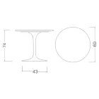 Tulp Tafel Saarinen H 73 Rond Keramisch Statuario Altissimo Made in Italy - Scharlaken Viadurini