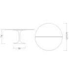 Tulip Tafel Saarinen H 74 Uitschuifbaar in Wit Vloeibaar Laminaat Gemaakt in Italië - Scarlet Viadurini