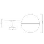 Tulip Tafel Saarinen H 74 Uitschuifbaar in Wit Vloeibaar Laminaat Gemaakt in Italië - Scarlet Viadurini