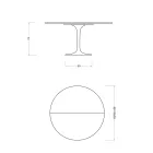 Saarinen Tulip tafel H 74 uitschuifbaar in wit vloeibaar laminaat, gemaakt in Italië - Scarlet Viadurini