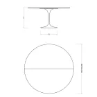 Saarinen Tulip tafel H 74 uitschuifbaar in wit vloeibaar laminaat, gemaakt in Italië - Scarlet Viadurini