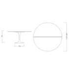 Saarinen Tulip Tafel H 74 Uitschuifbaar in Zwart Vloeibaar Laminaat Gemaakt in Italië - Scarlet Viadurini