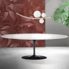 Saarinen Tulpentafel H 74 cm Uitschuifbaar in Wit Florim Keramiek - Scharlakenrood Viadurini