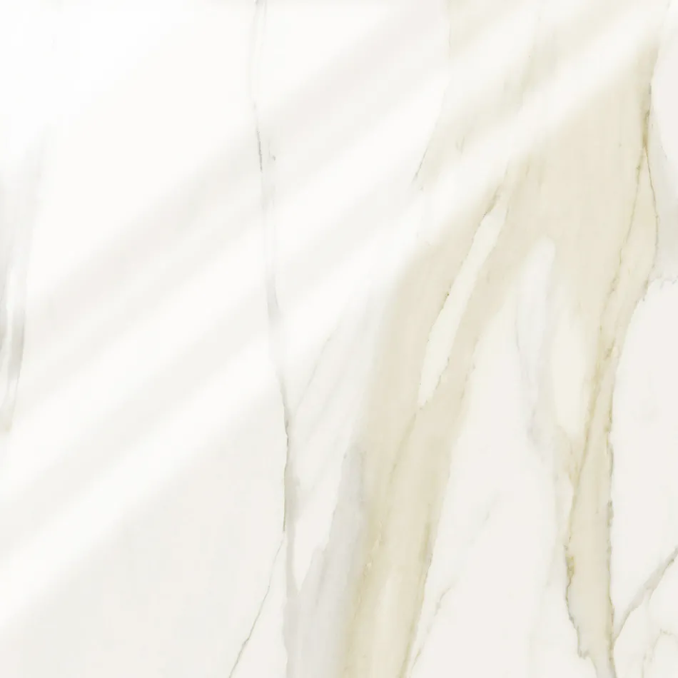Saarinen Tulpentafel H 74 cm Uitschuifbaar in Florim Calacatta Goudglans Keramiek - Scharlakenrood Viadurini