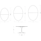 Saarinen Tulpentafel H 74 cm Uitschuifbaar in Florim Calacatta Goudglans Keramiek - Scharlakenrood Viadurini