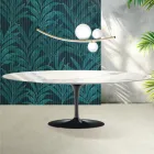 Saarinen Tulpentafel H 74 cm Uitschuifbaar in Florim Statuario Glanzend Keramiek - Scharlakenrood Viadurini