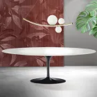 Saarinen Tulpentafel H 74 cm in wit Florim Keramiek - Scharlakenrood Viadurini