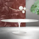 Saarinen Tulpentafel H 74 cm in wit Florim Keramiek - Scharlakenrood Viadurini