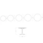 Saarinen Tulp Tafel H 74 cm in Glanzend Wit Florim Keramiek - Scharlakenrood Viadurini