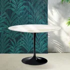 Saarinen Tulpentafel H 74 cm in Florim Calacatta Goudglans Keramiek - Scharlakenrood Viadurini