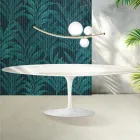 Saarinen Tulpentafel H 74 cm in Florim Calacatta Goudglans Keramiek - Scharlakenrood Viadurini