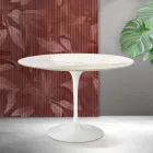 Saarinen Tulpentafel H 74 cm in Florim Calacatta Goud Mat Keramiek - Scharlakenrood Viadurini