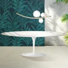 Tulip Saarinen tafel H 74 cm in Florim Statuario Lucido keramiek - Scarlet Viadurini