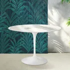 Tulip Saarinen tafel H 74 cm in Florim Statuario Lucido keramiek - Scarlet Viadurini