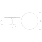 Tulip Tafel Saarinen H 74 met Rond Bovenblad in Zwart Marquinia Marmer Made in Italy - Scarlet Viadurini