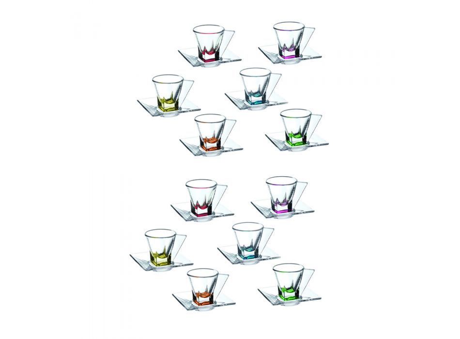 Transparante of Gekleurde Kristallen Ecologische Koffiekopjes 12 Stuks - Amalgaam Viadurini