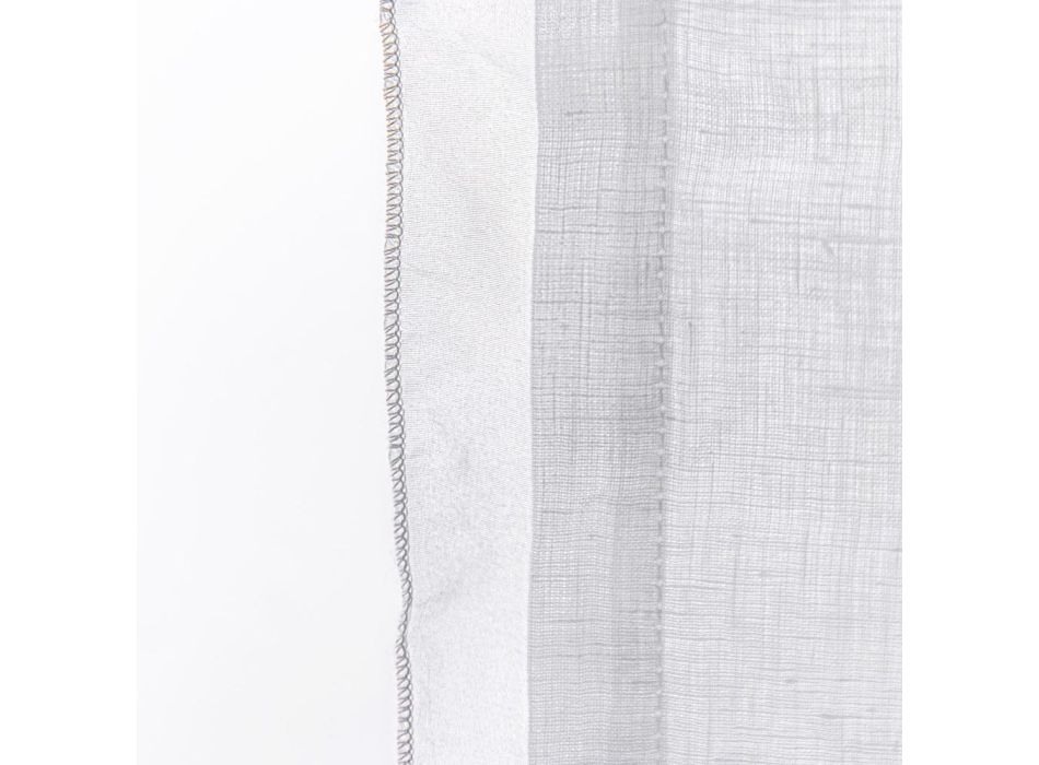 Glazen gordijn met linnen gaas en witte organza Elegant design - Tapioca Viadurini